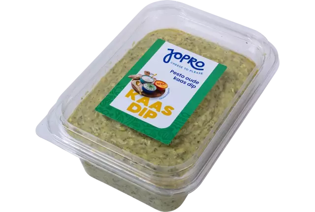 Groene pesto - oude kaasdip bak 1kg kist 8 stuks